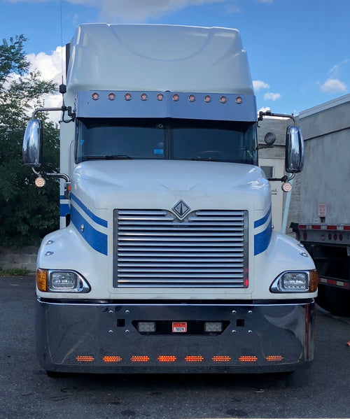 22” Chrome Bumper ( International 9200 & 9400 ) Aero, W/ Tow & 10 Hidden Light Holes