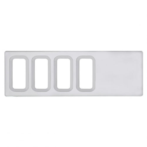 Chrome Plastic Dash Switch Panel Cover For International - 4 Openings