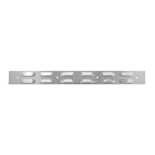 Chrome Top Mud Flap Louver Style Plates 2-3/8" (H) x 24" (4 holes)