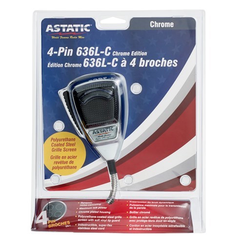 Noise Cancelling 4-Pin CB Mic, Chrome