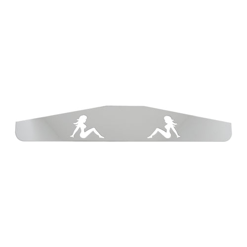 Chrome Bottom Mud Flap Plate With Nude Lady Cut Outs 4" (H) x 24" (W)