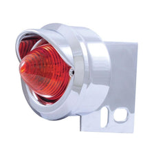 9 LED Beehive Mud Flap Hanger End Light w/ Visor - Red LED/Red Lens