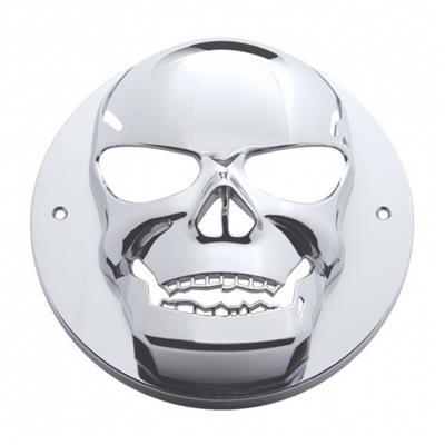 Chrome Plastic Skull Light Cover For 4 Round Grommet Mount Light