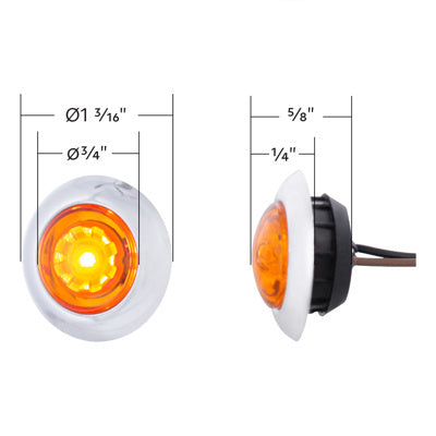 Led Dual Function Arcblast Mini Light 3/4" with stainless steel bezel