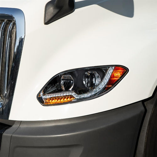 "Blackout" LED Headlight For 2018-2024 Fits International Prostar LT Truck - Passenger side