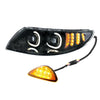 Black LED Projector Headlight With Rear Facing Turn Signal For International Durastar 4100/4200/4300/4400/8600 2002-2018 - Driver