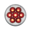 14 LED 4" Round Double Fury (Stop, Turn & Tail) - Red & Blue LED/Clear Lens