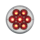 14 LED 4" Round Double Fury (Stop, Turn & Tail) - Red & Blue LED/Clear Lens