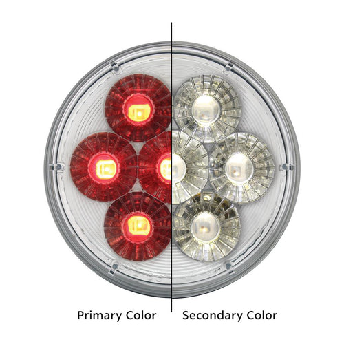 14 LED 4" Round Double Fury (Stop, Turn & Tail) - Red & White LED/Clear Lens