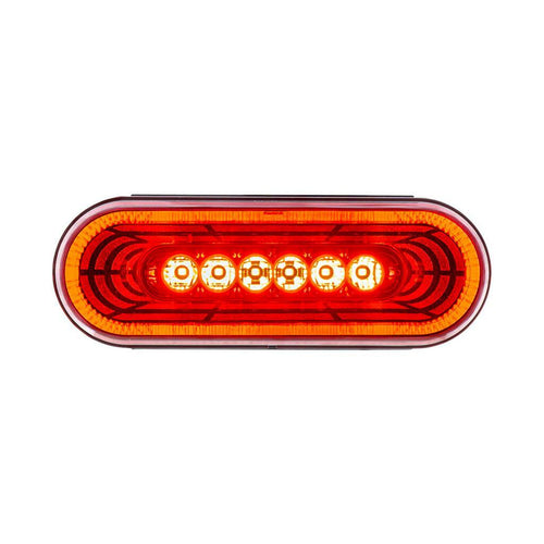 22 LED 6" Oval Abyss Light (Stop, Turn & Tail Light) - Red LED/Red Lens