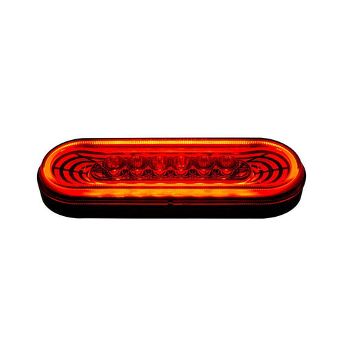 22 LED 6" Oval Abyss Light (Stop, Turn & Tail Light) - Red LED/Red Lens