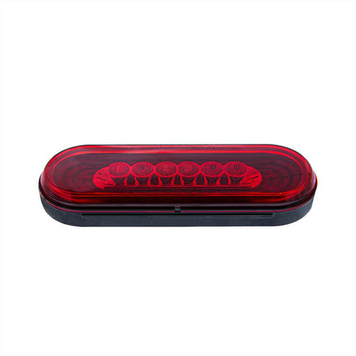 22 LED 6" Oval Abyss Light (Stop, Turn & Tail Light) - Red LED/Red Lens