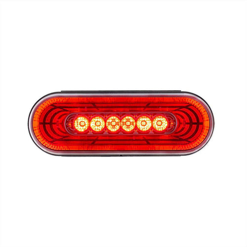 22 LED 6" Oval Abyss Light (Stop, Turn & Tail Light) - Red LED/Clear Lens