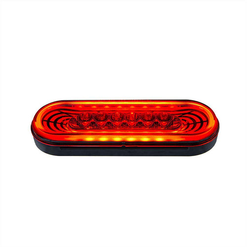 22 LED 6" Oval Abyss Light (Stop, Turn & Tail Light) - Red LED/Clear Lens