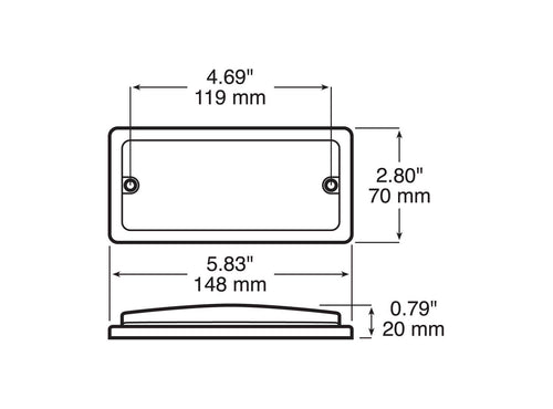 Peterson LED Dome/ Interior Light, Rectangular, 5.83″X2.80″, Multi-volt, White