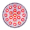 19 LED 4" Round Double Fury (Stop, Turn, Tail) With Warning Light - Red & Amber LED/Clear Lens