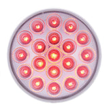 19 LED 4" Round Double Fury (Stop, Turn, Tail) With Warning Light - Red & Amber LED/Clear Lens