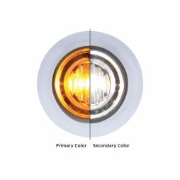 3 LED 3/4" "DOUBLE FURY" Dual Color Mini Clearance/Marker Light - Amber LED/White LED