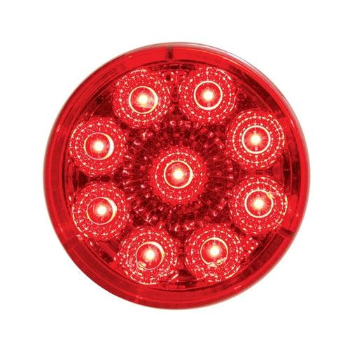 9 LED 2" Reflector Clearance/Marker Light Red LED/Red Lens