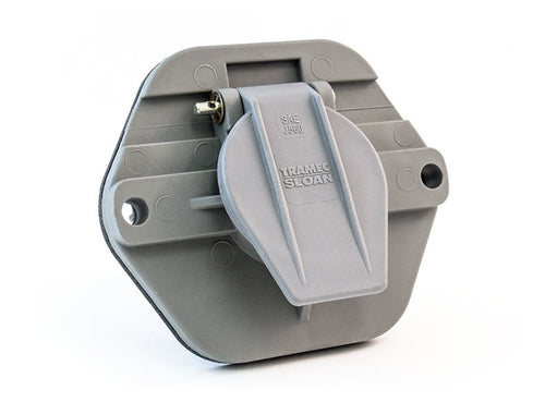 Tramec 7-Way Receptacle, Solid Pin, 30A Circuit Breakers