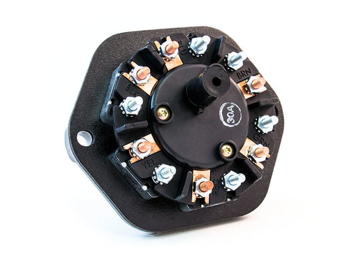 Tramec 7-Way Receptacle, Solid Pin, 30A Circuit Breakers