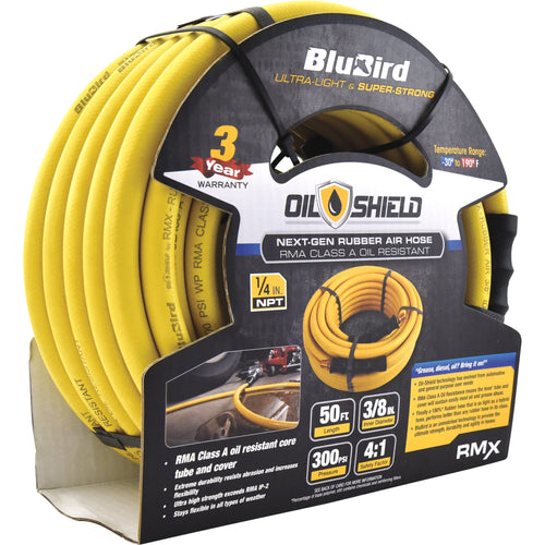 BluBird Oil Shield Rubber Air Hose — 3/8in. x 50ft., 300 PSI