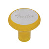 Deluxe Aluminum Screw-On Air Valve Knob With Stainless Trailer Plaque - Electric Yellow