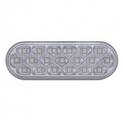 19 LED 6" Oval Reflector Turn Signal Light - Amber LED/Clear Lens