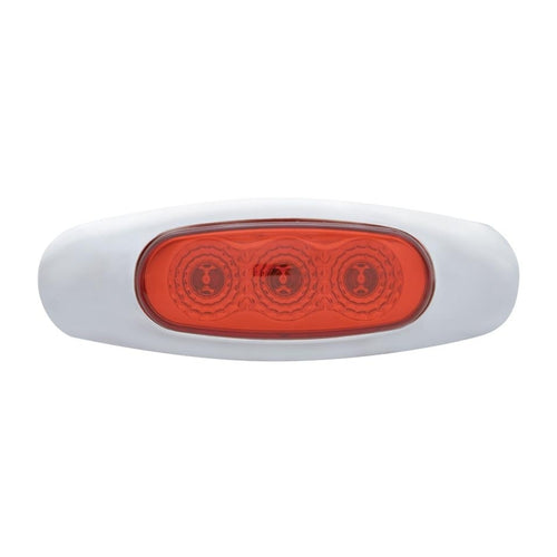 3 LED Reflector Clearance/Marker Light - Red LED/Red Lens