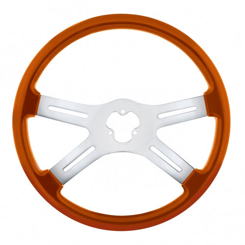 18" Vibrant Color 4 Spoke Steering Wheel - Cadmium Orange
