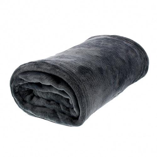 50” x 60” Flannel Fleece Comfort Blanket - Ash Black