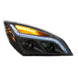 Black LED Projection Headlight With LED Position Light For 2018-2024 Freightliner Cascadia- Passenger