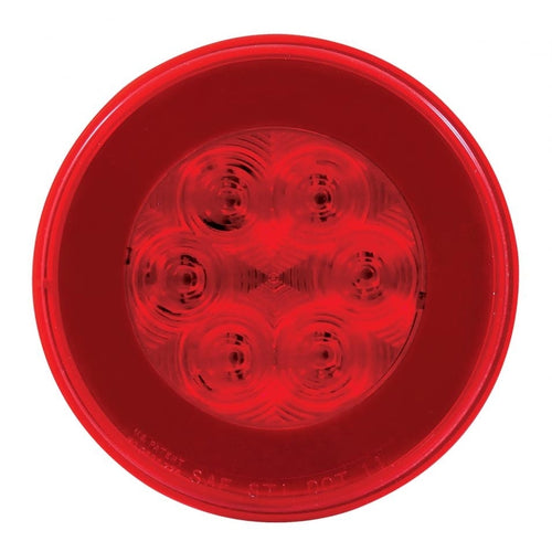 4 Inch Round Glolight Trailer Tail Light- S/T/T - Led - Submersible - 21 Diodes - Red Lens