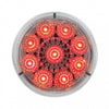 9 LED 2" Reflector Clearance/Marker Light Red LED/Clear Lens