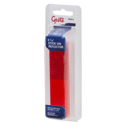 Pair Pack, Red Mini Stick-On / Screw-Mount Rectangular Reflectors