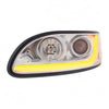 Projection Headlight with Dual Function LED Light Bar fits Peterbilt 325, 330, 335, 337, 340, 348, 382, 384, 386, 387