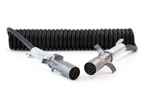 4 Way Cables / 4 Way Coiled Cable – 15ft With 2 Metal Plugs