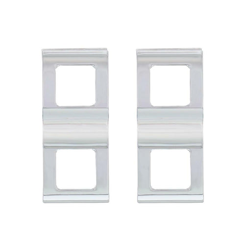 Chrome Plastic Switch Covers - 2 Openings (Card of 2)