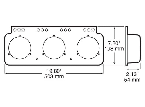 Peterson Module Box For 4" Round 3 Lights, 19.8125″ X 2.125″