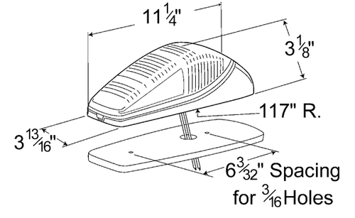 Oem-Style, Large Aerodynamic Cab Marker Light