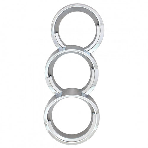 Chrome Plastic Center Dash 3-Gauge Cluster Bezel With Visor For 2013-2021 Peterbilt 579-Left