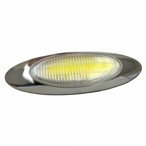 Grote Amber Clear M1 Series LED Clearance Marker Lights .180 Molded Bullet w/ Bezel, w/ Clear Lens