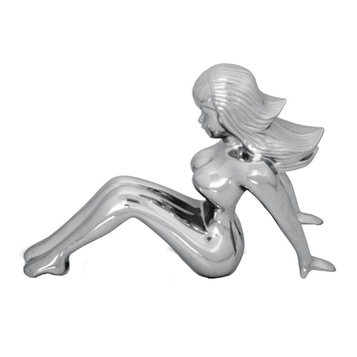 Chrome Sitting Lady Hood Ornament