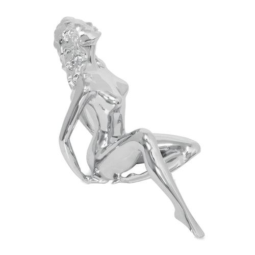 Chrome Posing Lady Hood Ornament