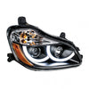 Black Projection Headlight w/ LED Position Light For 2013-2020 fits Kenworth T680 - Passenger