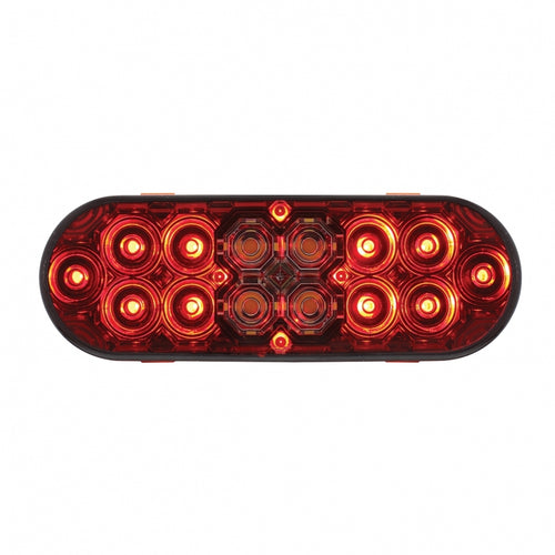 6” Oval Combo Light with 14 LED Stop, Turn & Tail Light & 16 LED Back-Up Light - Red LED/Red Lens