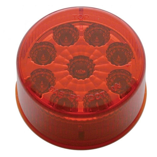 9 LED 2" Reflector Clearance/Marker Light Red LED/Red Lens