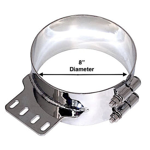 Lincoln Chrome 8” Wide Clamp 4-Holed Fits Kenworth
