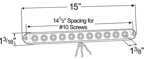 Red LED Center Mount Stop Tail Turn Lights