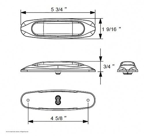 4 LED Reflector Clearance/Marker Light - Red LED/Clear Lens